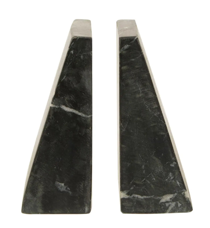 Koper Marble Set Of 2 Bookends In Black