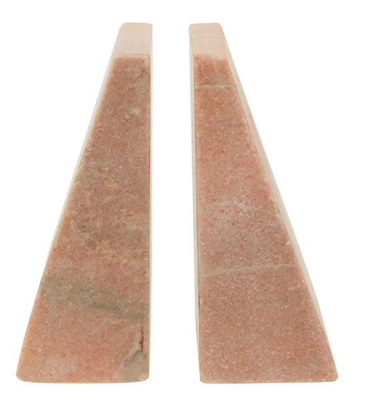 Koper Marble Set Of 2 Bookends In Pink