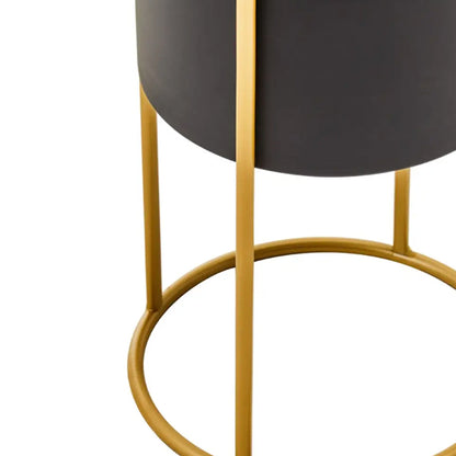 Trosa Large Metal Floor Standing Planter In Black And Gold