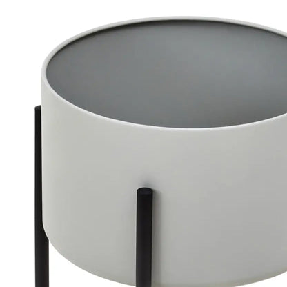 Trosa Large Metal Floor Standing Planter In Grey And Black