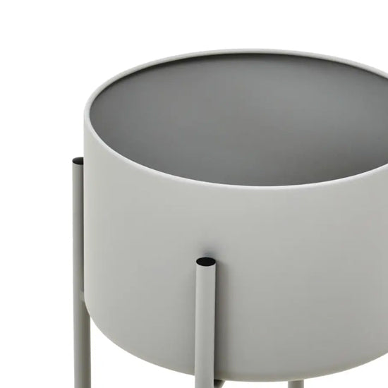 Trosa Large Metal Floor Standing Planter In Grey