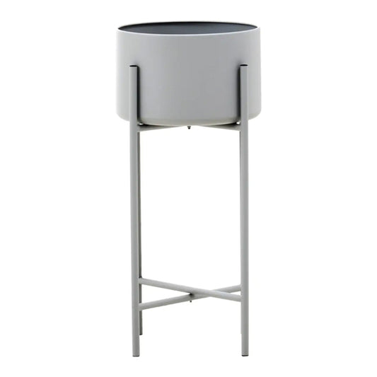 Trosa Large Metal Floor Standing Planter In Grey
