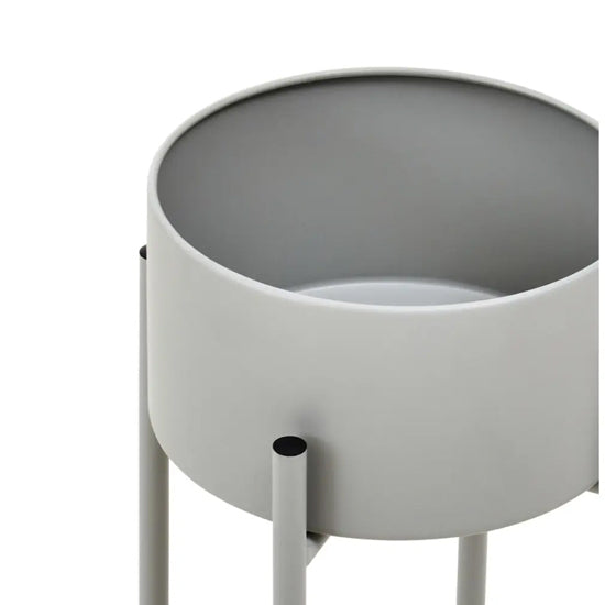 Trosa Small Metal Floor Standing Planter In Grey