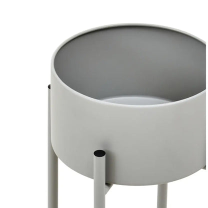 Trosa Small Metal Floor Standing Planter In Grey