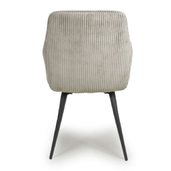 Denver Mink Corduroy Fabric Dining Chairs In Pair