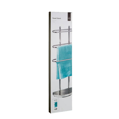 Aachen Metal 3 Arm Towel Stand With Round Base In Chrome