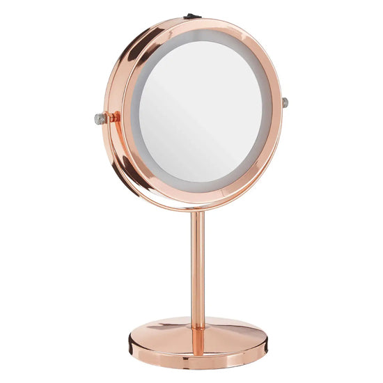 Clara Dressing Mirror In Rose Gold Plated Frame With LED
