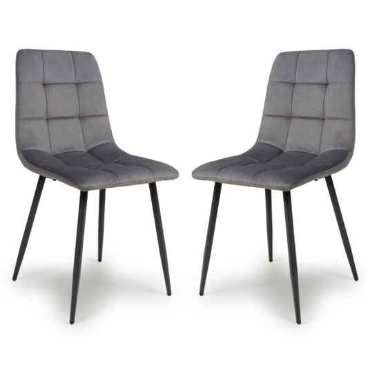Madison Grey Brushed Velvet Dining Chairs In Pair