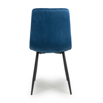 Madison Blue Brushed Velvet Dining Chairs In Pair