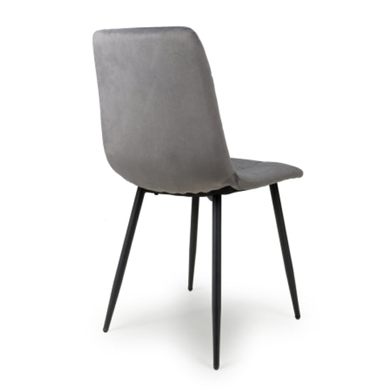 Lisbon Grey Brushed Velvet Dining Chairs In Pair