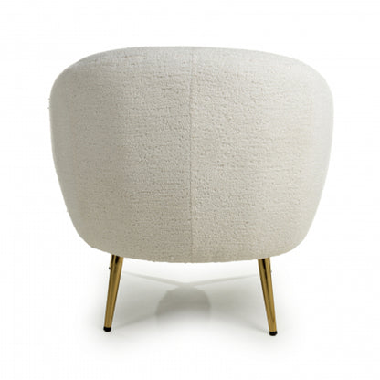 Lucia Boucle Fabric Tub Chair In Vanilla White