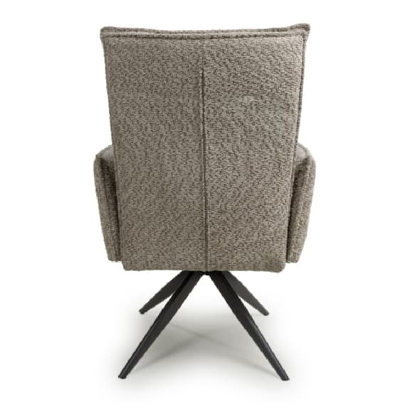 Brunswick Mink Textured Chenille Effect Fabric Swivel Armchairs In Pair