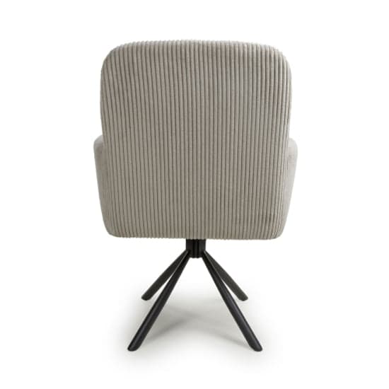 Cassidy Mink Corduroy Fabric Swivel Dining Chairs In Pair