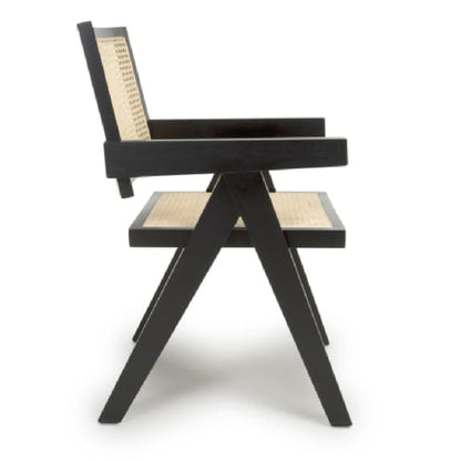 Dublin Black Rattan Dining Chairs In Pair