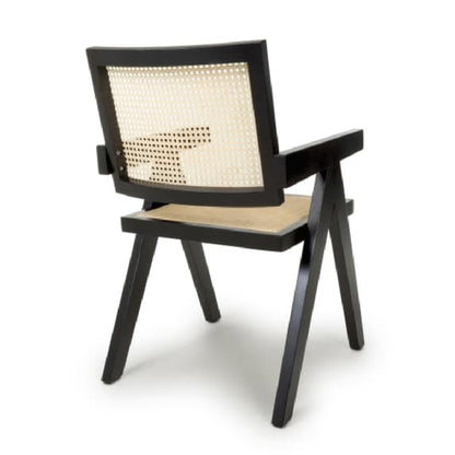 Dublin Black Rattan Dining Chairs In Pair