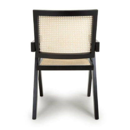 Dublin Black Rattan Dining Chairs In Pair