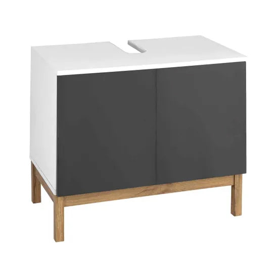 Mirza Wooden Bathroom Vanity Unit In White And Anthracite