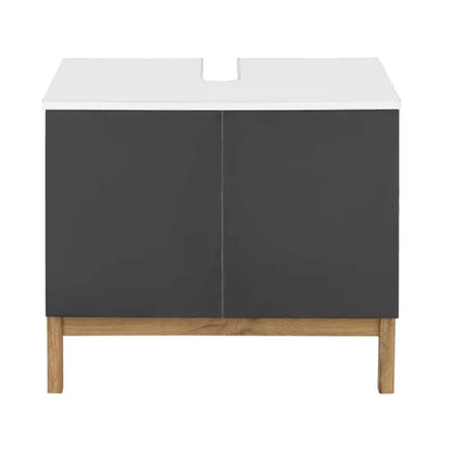 Mirza Wooden Bathroom Vanity Unit In White And Anthracite