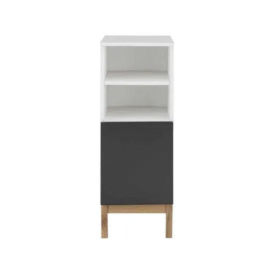 Mirza Wooden Bathroom Storage Cabinet With 1 Door In White And Anthracite