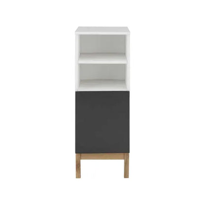 Mirza Wooden Bathroom Storage Cabinet With 1 Door In White And Anthracite