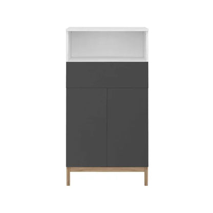 Mirza Wooden Bathroom Storage Cabinet With 2 Doors In White And Anthracite