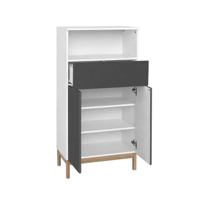 Mirza Wooden Bathroom Storage Cabinet With 2 Doors In White And Anthracite
