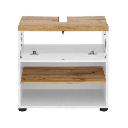 Thessa Wooden Bathroom Vanity Unit With 2 Doors In White Oak
