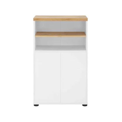 Thessa Wooden Bathroom Storage Cabinet With 2 Doors In White Oak