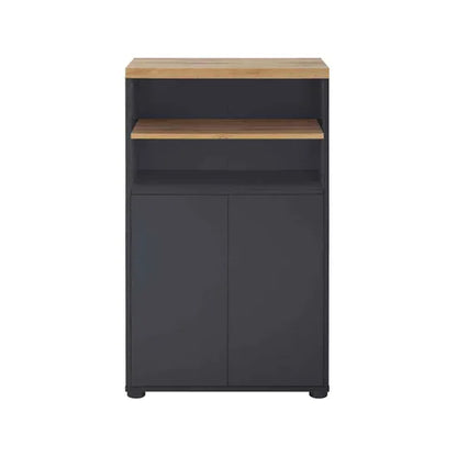 Thessa Wooden Bathroom Storage Cabinet With 2 Doors In Anthracite Oak