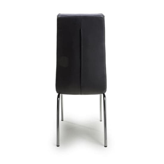 Jenner Black Leather Effect Dining Chairs With Chrome Legs In Pair