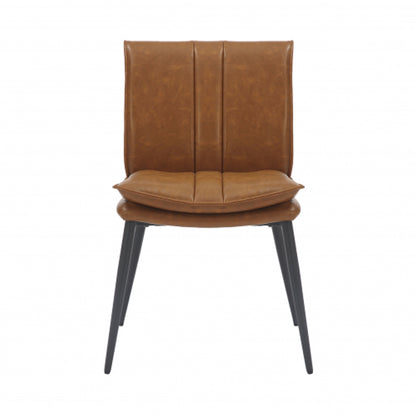 Lansdowne Tan Leather Effect Dining Chairs In Pair