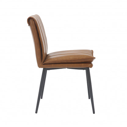 Lansdowne Tan Leather Effect Dining Chairs In Pair