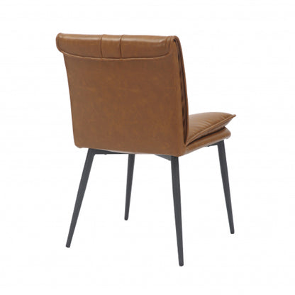 Lansdowne Tan Leather Effect Dining Chairs In Pair