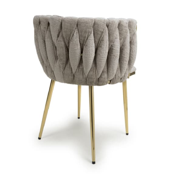 Ontario Mink Chenille Effect Dining Chairs In Pair