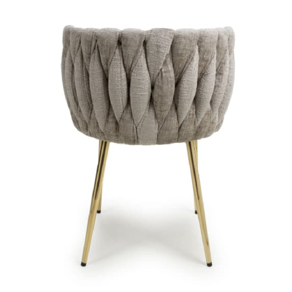 Ontario Mink Chenille Effect Dining Chairs In Pair