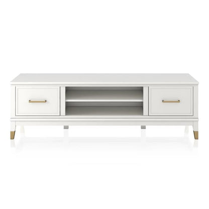 Westerleigh Wooden TV Stand With 2 Doors In White