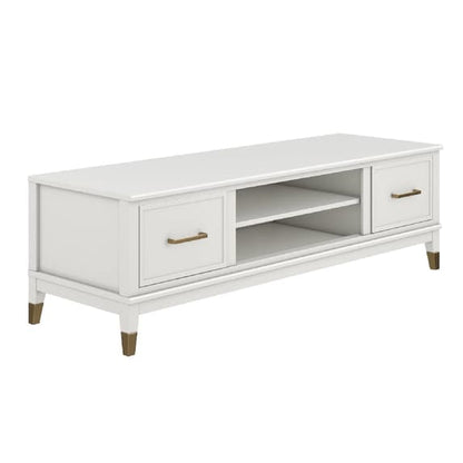 Westerleigh Wooden TV Stand With 2 Doors In White
