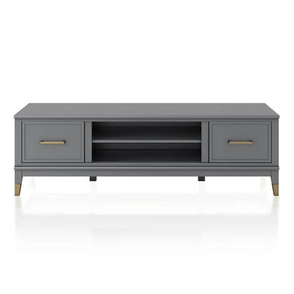 Westerleigh Wooden TV Stand With 2 Doors In Graphite Grey