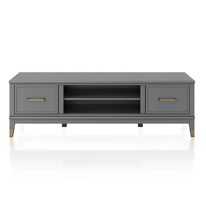 Westerleigh Wooden TV Stand With 2 Doors In Graphite Grey
