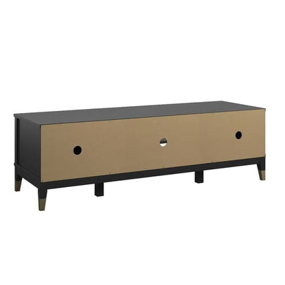 Westerleigh Wooden TV Stand With 2 Doors In Black