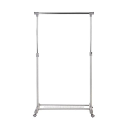 Anzio Metal Clothes Hanging Rail With Shoe Rack In Chrome
