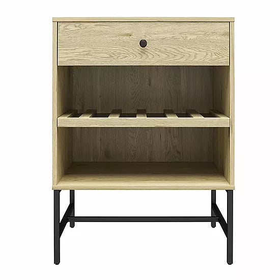 Tamlin Wooden End Table With 1 Drawer In Linseed Oak