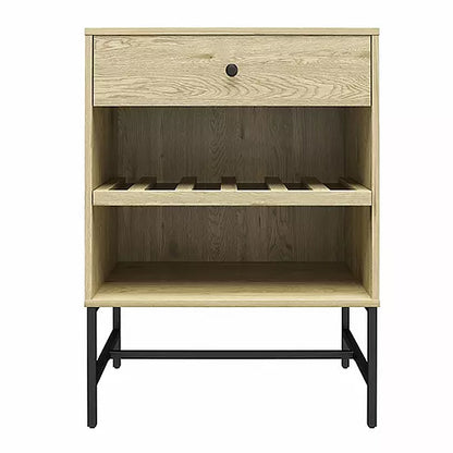 Tamlin Wooden End Table With 1 Drawer In Linseed Oak