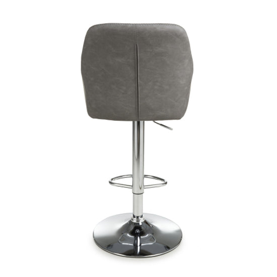Serena Charcoal Leather Effect Bar Stools In Pair