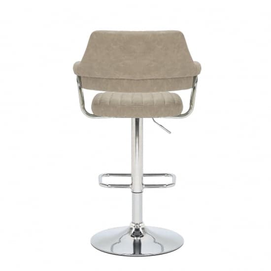 Cortez Swivel Mink Leather Effect Fabric Bar Stools In Pair