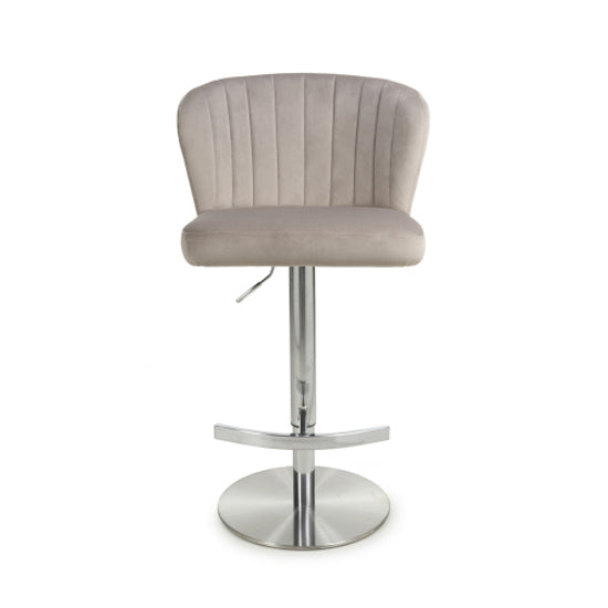 Sigma Brushed Velvet Bar Stool In Mink