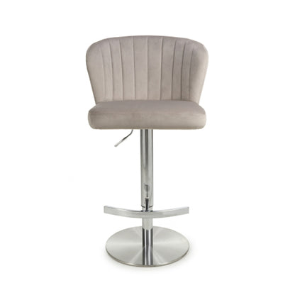 Sigma Brushed Velvet Bar Stool In Mink