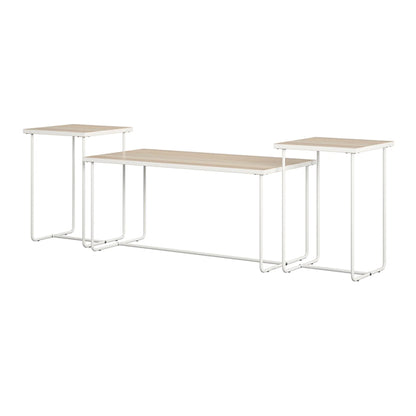 Dante Wooden Coffee And End Tables Set In Natural