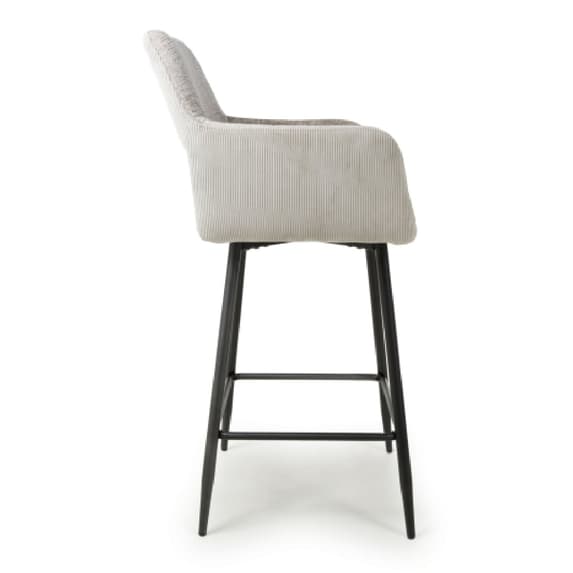 Sorento Mink Chenille Corduroy Fabric Bar Chairs In Pair