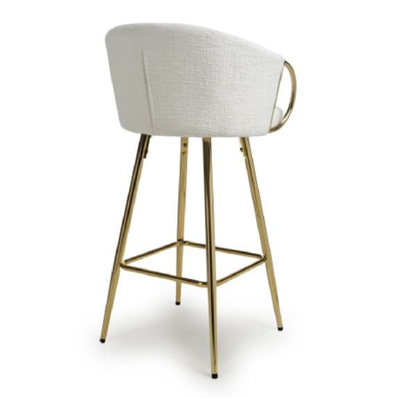 Volero Cream Textured Effect Bar Stools In Pair